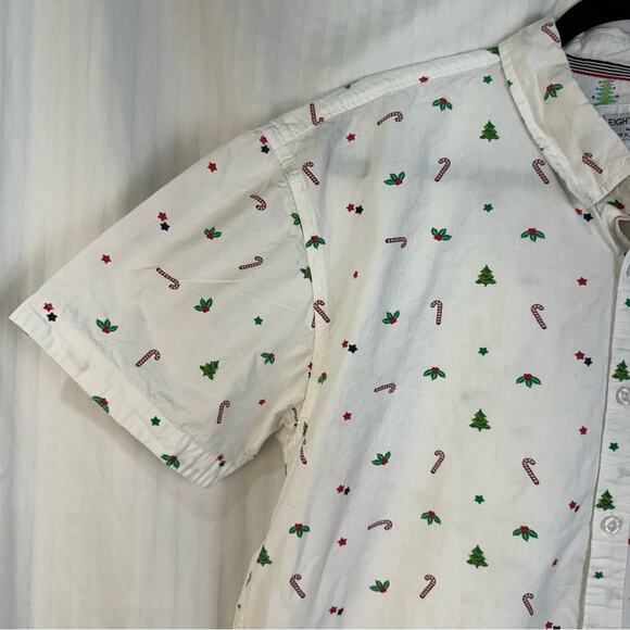 Eighth Avenue Men’s Size X-Large Christmas Short-Sleeve Button-Up Shirt Holiday - Picture 2 of 7